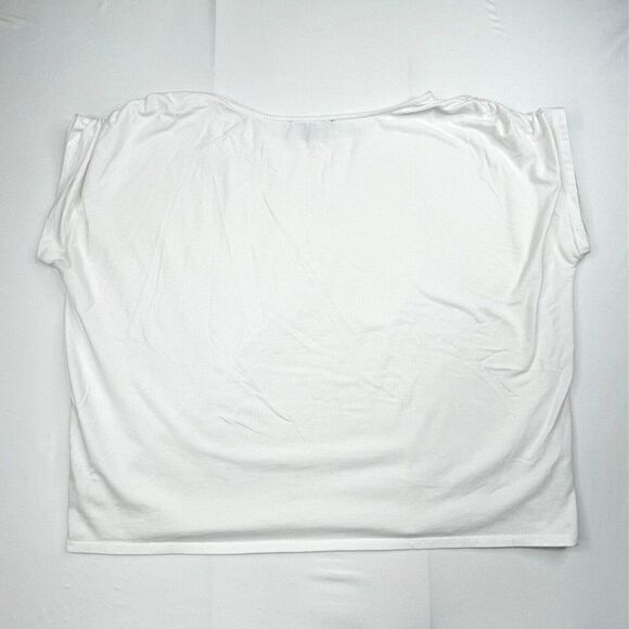 Eloquii Ruched Tee White  - Picture 2 of 7